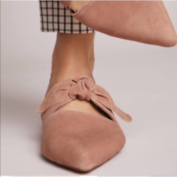 Jeffrey Campbell Shoes - New Jeffrey Campbell Charlin Bow Pink Suede Mules
